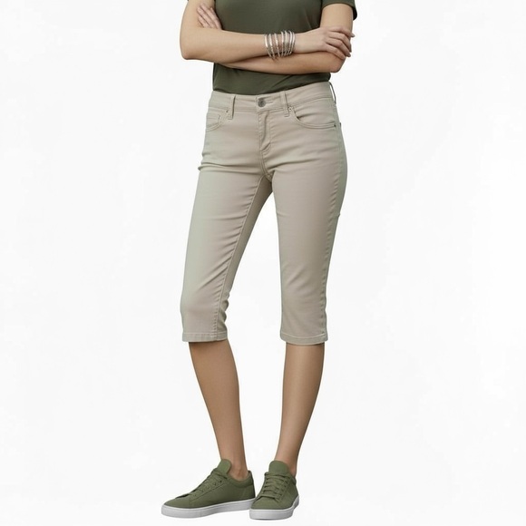 natural reflections Pants - Natural Jean Look Pedal Pushers Capris Size 10